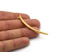 Gold Moon Charm, Gold Plated Textured Brass Crescent Moon Charm With 1 Loop, Findings (62x4.5x2.7mm) N0170