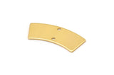 Gold Rectangle Charm, 2 Gold Plated Brass Rectangle Charms With 2 Holes, Connectors, Findings (28x10x0.80mm) M082