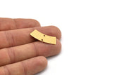 Gold Rectangle Charm, 2 Gold Plated Brass Rectangle Charms With 2 Holes, Connectors, Findings (28x10x0.80mm) M082