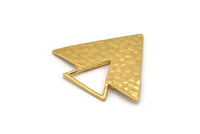 Gold Triangle Charm, Gold Plated Brass Geometric Charm, Pendants, Findings (35x41x1mm) U068