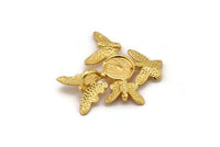 Gold Butterfly Pendant, Gold Plated Brass Butterfly Charm With 1 Loop And 1 Pad, Findings (28x29mm) N0375