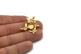 Gold Butterfly Pendant, Gold Plated Brass Butterfly Charm With 1 Loop And 1 Pad, Findings (28x29mm) N0375