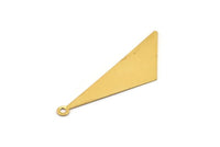 Gold Triangle Charm, 6 Gold Plated Brass Triangle Charms With 1 Loop, Pendants, Findings (40x12mm) D0589