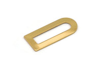 D Shape Charm, 4 Gold Plated Brass D Shape Connectors, Blanks (30x13x0.80mm) M070