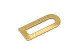 D Shape Charm, 4 Gold Plated Brass D Shape Connectors, Blanks (30x13x0.80mm) M070