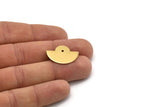 Semi Circle Charm, 2 Gold Plated Brass Semi Circle Charms With 1 Hole, Geometric, Findings (24x17.5x0.8mm) U101