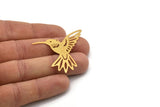 Gold Earring Charm, 2 Gold Plated Brass Bird Charms With 1 Loop, Pendants, Findings (43x38mm) E431