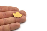 Semi Circle Charm, 2 Gold Plated Brass Semi Circle Charms With 2 Holes, Geometric Pendant (24x17.5x0.8mm) U102