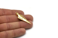 Stone Age Knife, Gold Plated Brass Stone Age Knife Charm, Pendants, Findings (43x14mm) N0263