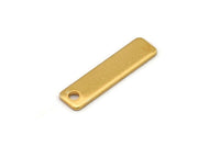 Tiny Rectangle Bar, 8 Gold Plated Brass Rectangle Stamping Blanks With 1 Hole, Charms, Necklace Finding (20x5x0.80mm) U025