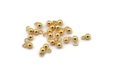 Gold Ball Charm, 8 Gold Plated Brass Ball Charms With 1 Loop, Findings (4mm) N0587