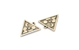 Silver Triangle Charm, 4 Antique Silver Plated Brass Triangle Charms With 1 Loop, Cloud Findings, Moon And Star Findings (20x18x1.4mm) N2338