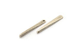 Hammered Bar Pendant, 2 Antique Silver Plated Brass Hammered Bar Pendant, Earring Drops (37x5mm) N0469