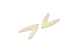 Silver Letter Charm, 4 Antique Silver Plated Brass V Shape Charms With 1 Hole, Findings (31x22.5x0.80mm) D988