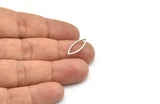 Silver Marquise Ring , 50 Antique Silver Plated Brass Marquise Ring, Connector, Charms  (7x19x0.80mm) D0040