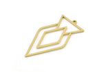 Brass Diamond Charm, 4 Raw Brass Diamond Shaped Charms With 1 Loop, Pendant Findings (38x19x0.80mm) SMP0878