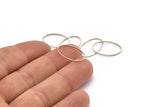 Silver Oval Connectors, 50 Antique Silver Plated Brass Oval Shaped Rings  (20x13x0.50mm) BS 1862