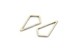 Silver Diamond Charm, 24 Antique Silver Plated Brass Diamond Ring Charms (18x10x0.80mm) D0542