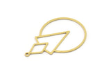 Brass Round Charm, 4 Raw Brass Triangle Charms With 1 Loop, Findings (36x24.5x0.60mm) SMP0917 A6883