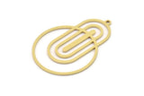 Brass Round Charm, 4 Raw Brass Oval Charms With 1 Loop, Findings (37x26x0.80mm) SMP0920 A4586