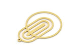 Brass Round Charm, 4 Raw Brass Oval Charms With 1 Loop, Findings (37x26x0.80mm) SMP0920 A4586