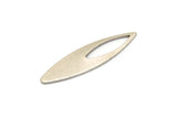 Silver Ellipse Charm, 6 Antique Silver Plated Brass Ellipse Shape Charms Without Hole, Findings (37x10x0.70mm) D0777