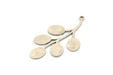 Silver Leaf Charm, 6 Antique Silver Plated Brass Leaf Charms With 1 Loop, Pendants, Findings (37x20x0.60mm) A3150