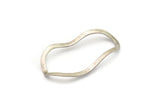 Silver Oval Connector, 8 Antique Silver Plated Brass Wavy Oval Connectors, Findings (35x19x0.80mm) D0780