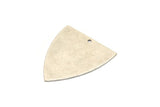 Silver Triangle Charm, 6 Antique Silver Plated Brass Triangle Charms With 1 Hole, Earrings, Pendants (28x25x0.50mm) D0720