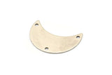 Silver Moon Charm, 10 Antique Silver Plated Brass Crescent Moon Charms With 3 Holes, Pendants (22x10x0.50mm) D0782