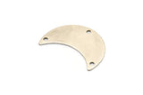 Silver Moon Charm, 10 Antique Silver Plated Brass Crescent Moon Charms With 3 Holes, Pendants (22x10x0.50mm) D0782