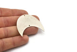 Moon Phase Blank, 2 Antique Silver Plated Brass Crescent Moon Blanks With 2 Holes (42x25x0.60mm) BS 2146
