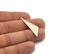 Silver Triangle Pendant, 10 Antique Silver Plated Brass Triangle Pendants With 1 Loop, Charms, Earrings (40x12mm) D0589