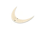 Moon Phase Blank, 4 Antique Silver Plated Brass Crescent Moon Blanks With 2 Holes (42x10x0.6mm) BS 2117