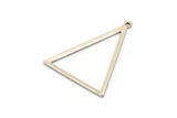 Silver Triangle Charm, 4 Antique Silver Plated Brass Triangle Charms With 1 Loop, Findings (39x30x1mm) BS 2351