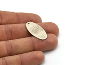 Silver Oval Charm, 4 Antique Silver Plated Brass Textured Oval Charms With 1 Hole, Findings (30x15x0.80mm) D0597