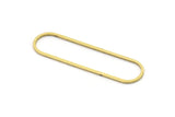 Brass Oval Charm, 24 Raw Brass Oval Rings, Connectors (50x13x1mm) D1288