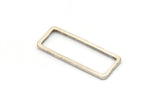 Silver Rectangle Ring, 12 Antique Silver Plated Brass Open Rectangle Connectors (9x24x1mm) D0193