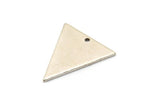 Silver Triangle Charm, 6 Antique Silver Plated Brass Triangle Charm Earrings With 1 Hole, Findings (20x18x1mm) D0696
