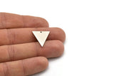 Silver Triangle Charm, 6 Antique Silver Plated Brass Triangle Charm Earrings With 1 Hole, Findings (20x18x1mm) D0696