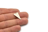 Silver Triangle Charm 8 Antique Silver Plated Brass Triangle Charms With 1 Hole (23x13mm) BS 1722
