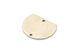 Semi Circle Charm, 8 Antique Silver Plated Brass Semi Circle Charms With 2 Holes (18.5x14.5x0.80mm) BS 2180