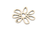 Silver Daisy Charm, 6 Antique Silver Plated Brass Daisy Charms With 1 Hole, Pendants, Earrings (25x0.80mm) D0616