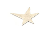 Silver Star Blank, 4 Antique Silver Plated Brass Long Star Blank, Brass Findings (41x35x1mm) BS 2179