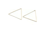 Silver Triangle Charm, 10 Antique Silver Plated Brass Open Triangle Ring Charms (38x1mm) D0544