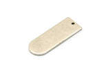 D Shape Blank, 6 Antique Silver Plated Brass D Shape Blanks With 1 Hole, Charms, Pendants (26x10x1mm) D0590