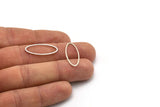 Gümüş Oval Charm, 24 Antik Gümüş Kaplamalı Pirinç Oval Bağlantı Parçası, Bulgular (25x10x0,8 mm) BS 1864