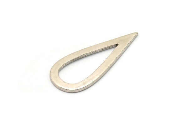 Silver Drop Charm, 8 Antique Silver Plated Brass Drop Connectors, Charms, Earrings, Findings (27x12x1mm) D0587