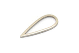 Silver Drop Charm, 8 Antique Silver Plated Brass Drop Connectors, Findings (26x11x1mm) D0409