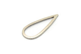 Silver Drop Charm, 8 Antique Silver Plated Brass Drop Connectors, Findings (26x11x1mm) D0409